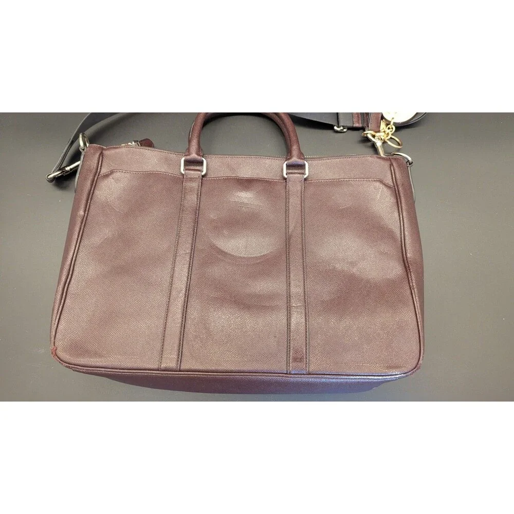 COACH F59141 Metropolitan Crossgrain Brown Leather Briefcase Laptop Bag - READ!